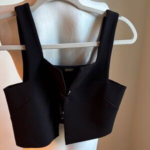 cult gaia Black Structured Cropped Camisole